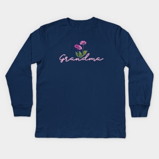 Grandma Orchid Lover Kids Long Sleeve T-Shirt